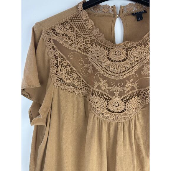 Torrid Washable Crinkle Gauze Yoke Flutter SS Top Plus Size 2 2X Boho Festival - Picture 4 of 14